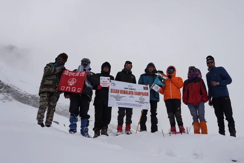 The ICE team with officials at the Clean Himalaya cleanathon flag-off