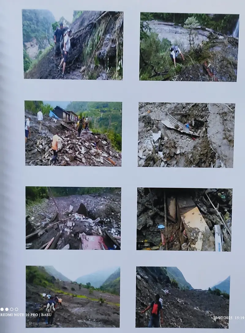 Photo documentation of relief and rescue work after mountain disasters